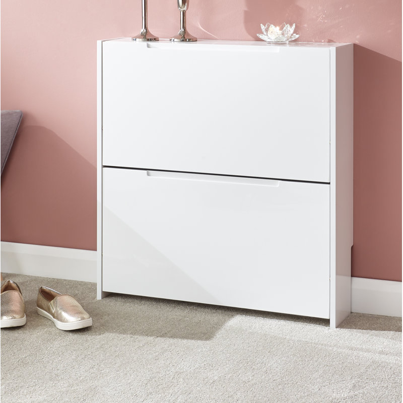 6 Pair Flip Down Shoe Storage, White