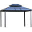 Auvent 10 'x 12' avec double toit en polycarbonate, structure en aluminium, endroit attrayant pour la terrasse, le jardin, la cour, la terrasse, la pelouse, gris