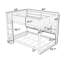 Grand lit superposé en bois avec tablettes, échelle, garde-corps et ports USB-1755446523
