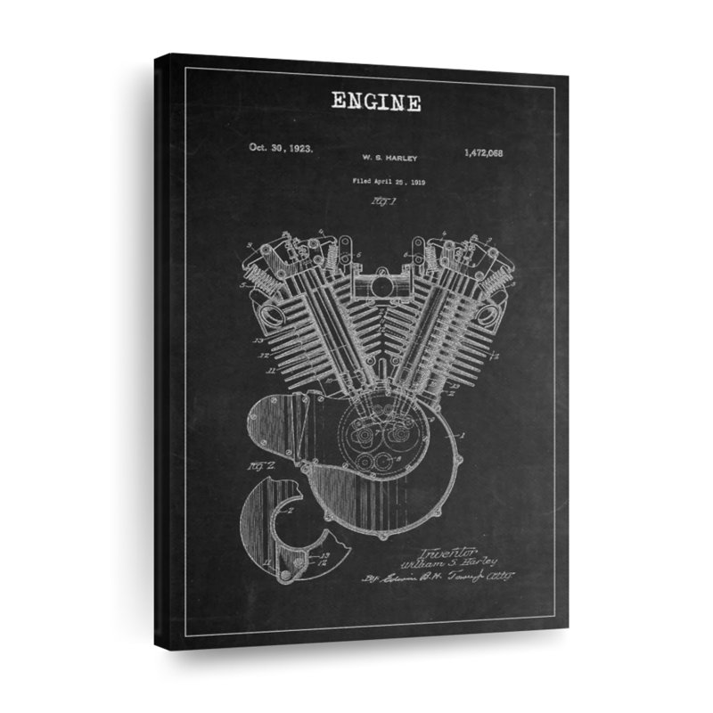 Moteur BW - impression sur toile tendue, H 24 po x l 16 po x P 1,25 po