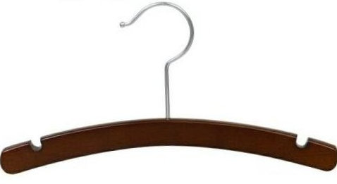 Cintre en bois pour chambre d'enfant pour robe / chandail / chandail, Noyer