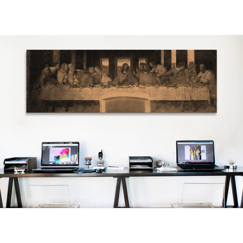 « the last supper iv » par leonardo da vinci, reproduction d’art sur toile tendue, H 16 po x l 48 po x P 0,75 po