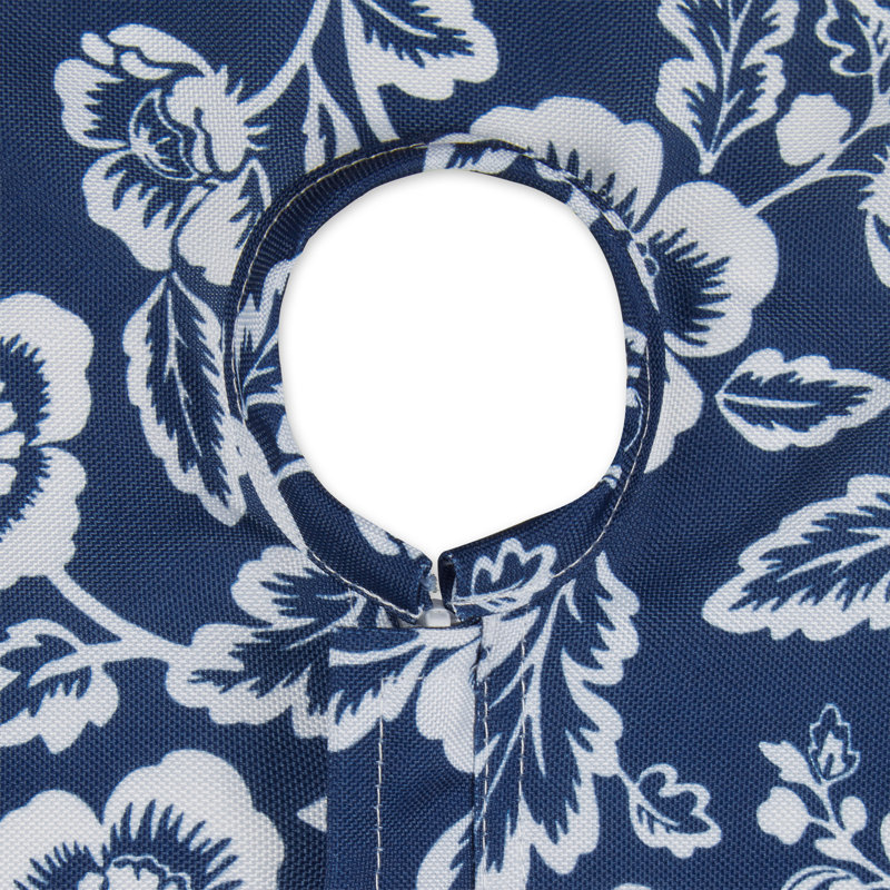 NAUTICAL BLUE  FLORAL PRINT OUTDOOR TABLECLOTH WITH ZIPPER 60X120, 84" L x 60" W