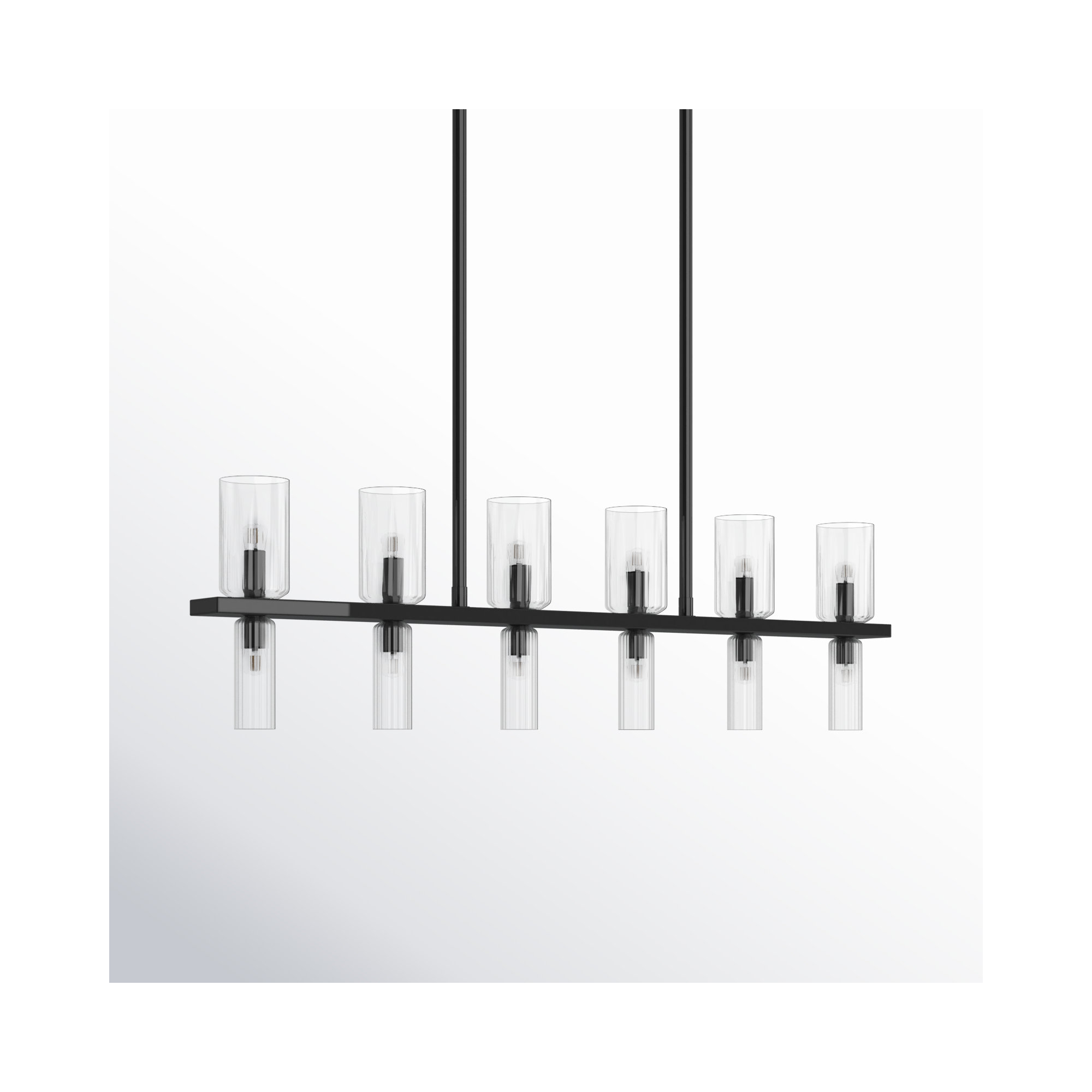 Bartett 12 Light Glass Dimmable Pendant, Soft Black