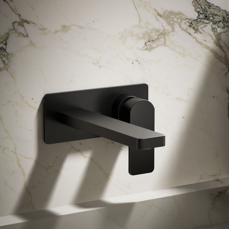 Parallel Wall-Mount Single-Handle Bathroom Sink Faucet, Matte Black