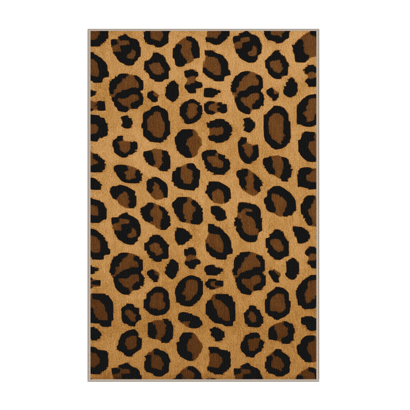 Washable King Cheetah Big Cats Area Rug, Rectangle 6' x 9'