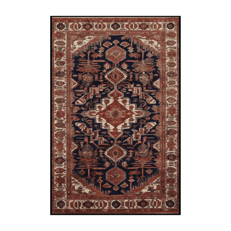 Tapis brun lavable à la machine, Rectangle 5 pi x 7 pi