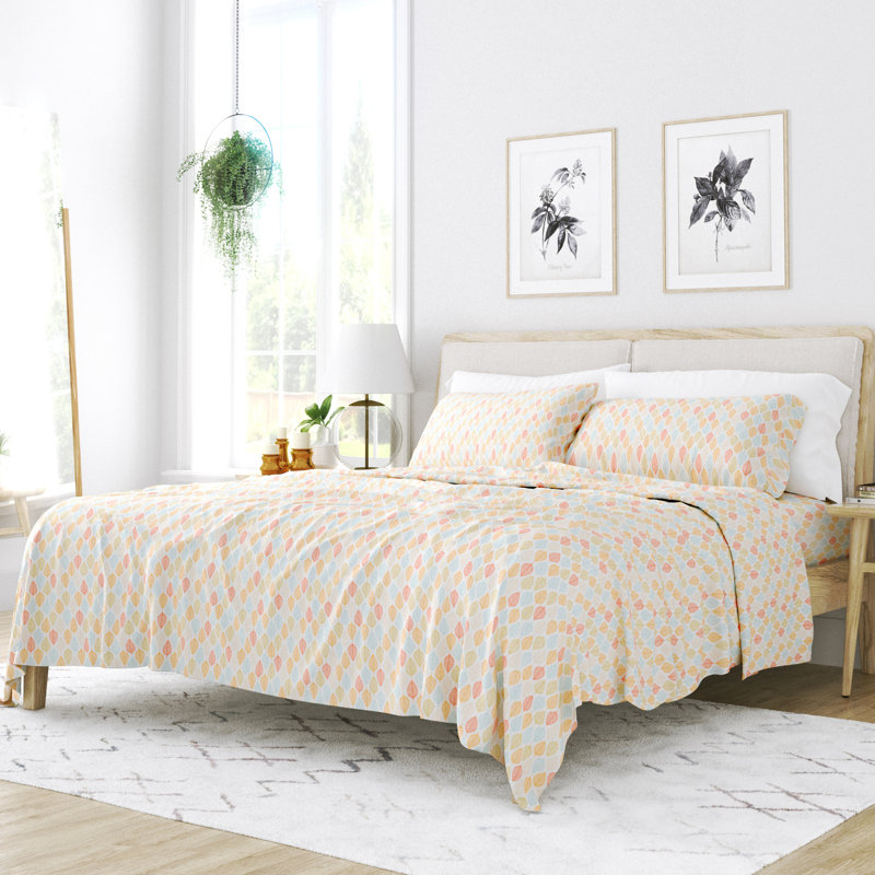 Home Fall Foliage Pattern Microfiber Sheet Set, King