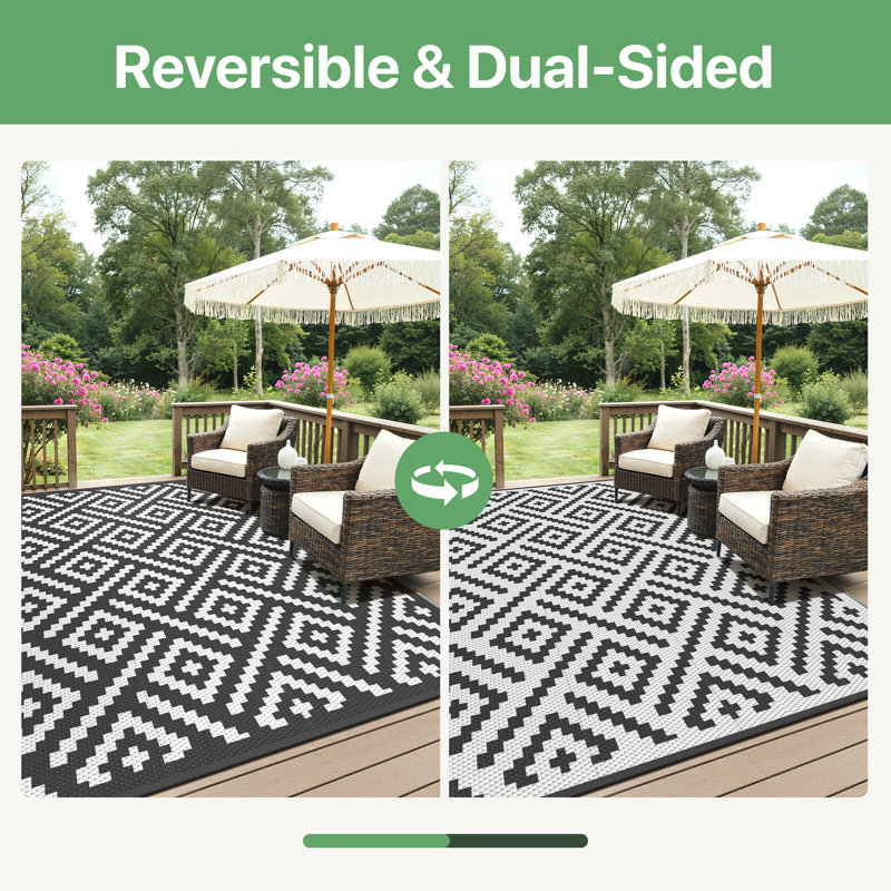 Tapis d'extérieur réversible Shimeek, Rectangle 8'10" x 12'
