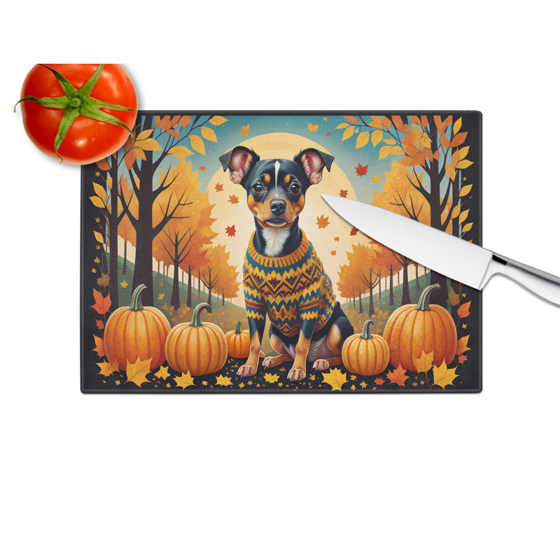 Grande planche à découper miniature en verre Pinscher