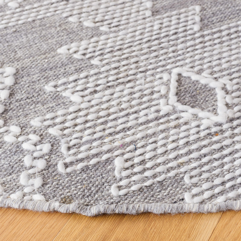 Kilim Flat Weave Performance Geometric Rug, Round 6'
