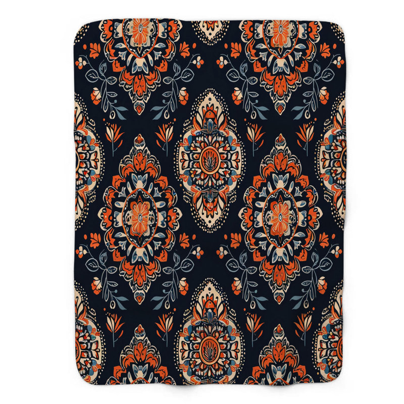 Artistic Bohemian Whimsy - couverture en sherpa de qualité supérieure 1 pièce, Lit simple