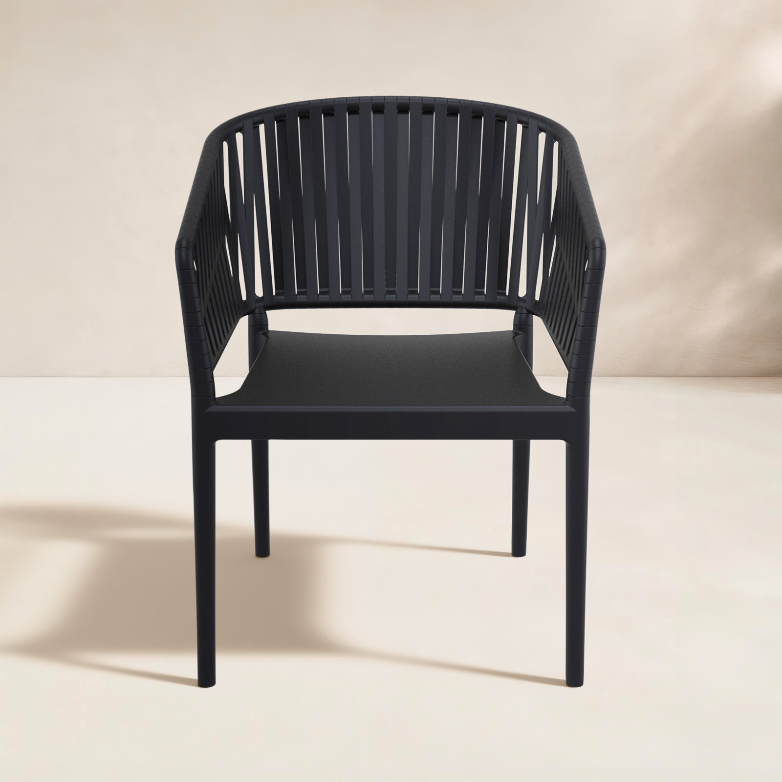 Newport Outdoor Stacking Dining Armchair, Black