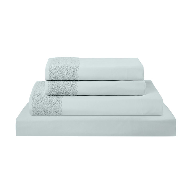Ensemble de draps en microfibre 4 pièces Modern, Ensemble de draps pour très grand lit californien, Brume de mer