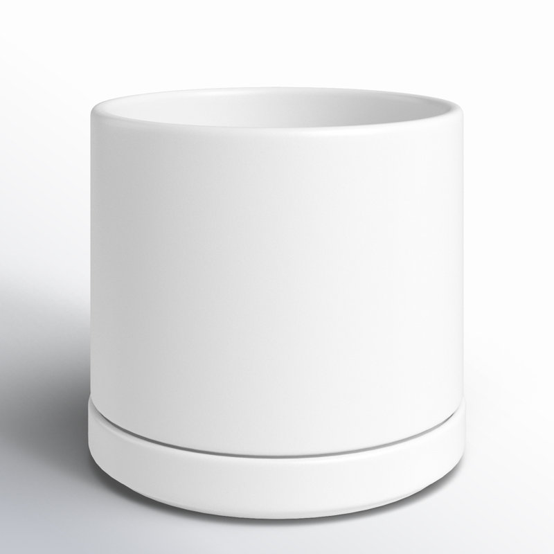 Cheryl Handmade Ceramic Pot Planter, White, 11.5" H x 12.5" W x 12.5" D