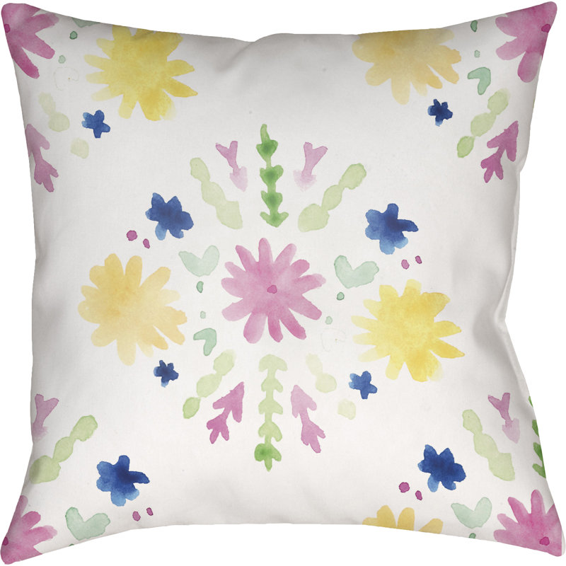 Trista Flores Burst Indoor/Outdoor Throw Pillow, 20" H x 20" W x 5" D