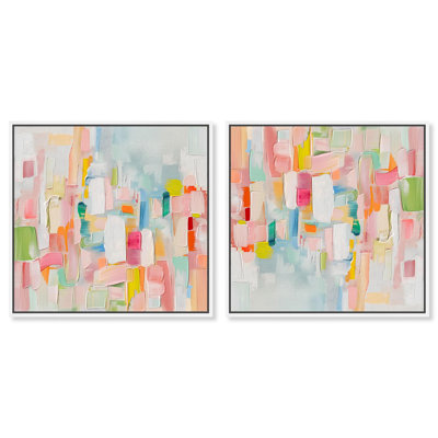 Symphonie de couleurs «I» sur toile satinée, art par Art Remedy