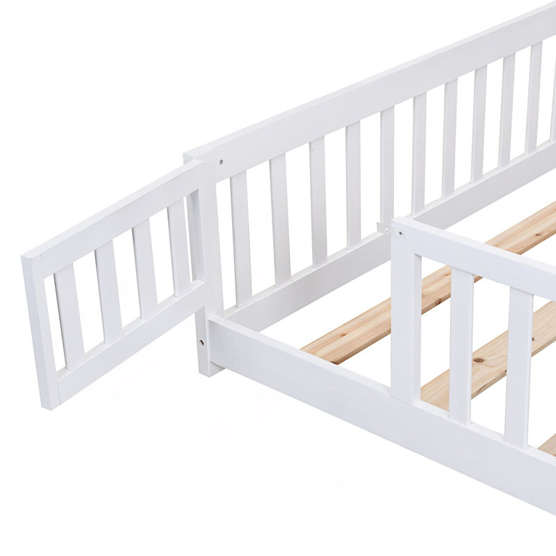 Floor Bed with Door, White, Queen