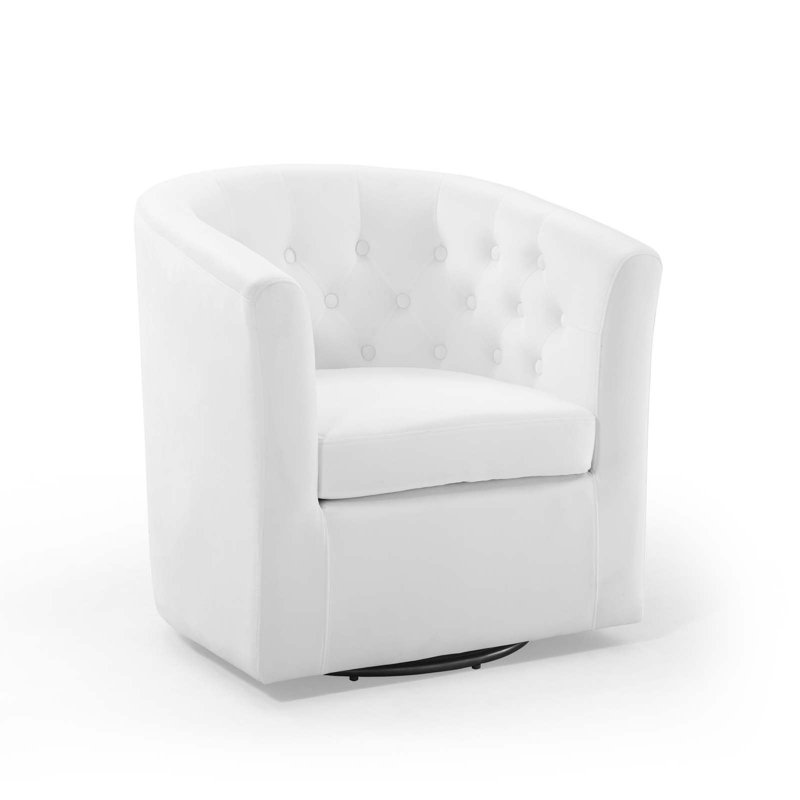 Fauteuil pivotant en velours Performance Prospect, Velours blanc