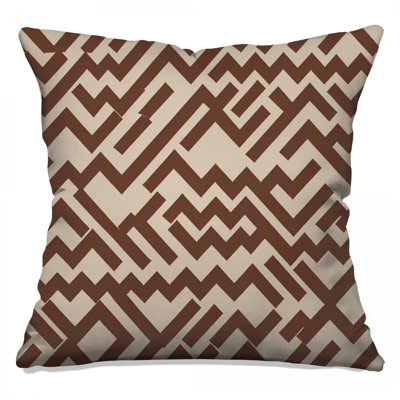 Brown Zigzag Pattern Double Sided Throw Pillows