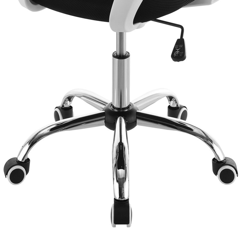 Chaise de bureau Byrd, Noir / blanc, Noir, noir, noir, noir