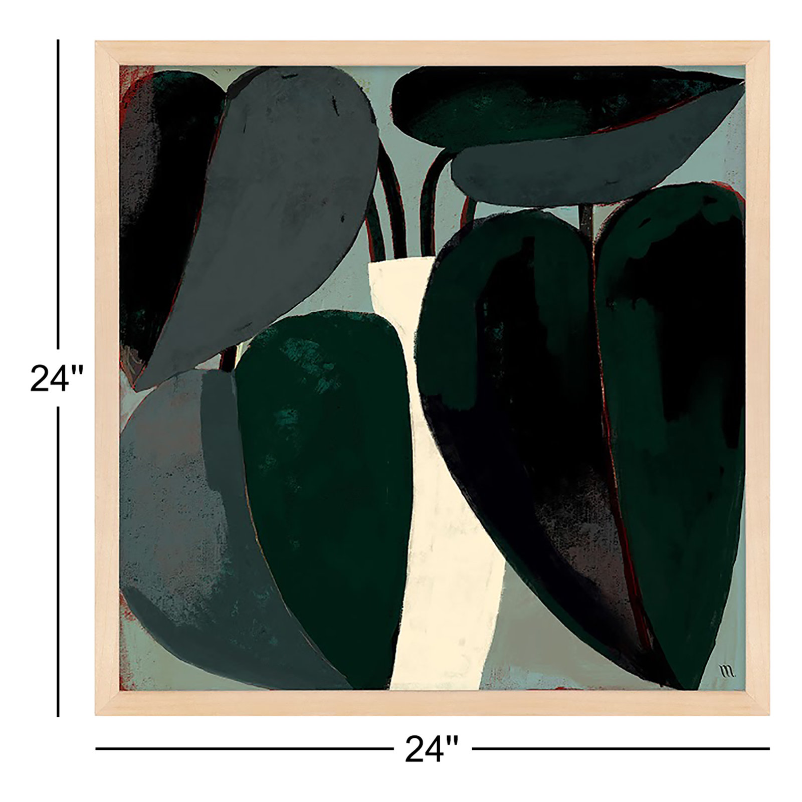 Plant "Plant" 2-Piece Painting Set, Brown, 24" H x 24" W