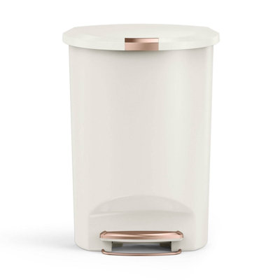 Simplehuman 50 Liter / 13 Gallon Semi-Round Kitchen Step Trash Can with Secure Slide Lock, Plastic