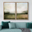 «Minimal Landscape», art à l'aquarelle vert pâle, images murales minimalistes classiques simples, impression sur toile encadrée, ensemble de 2 pièces, 16 x 24 x 2, 24 x 36 x 2-71660346-72652890