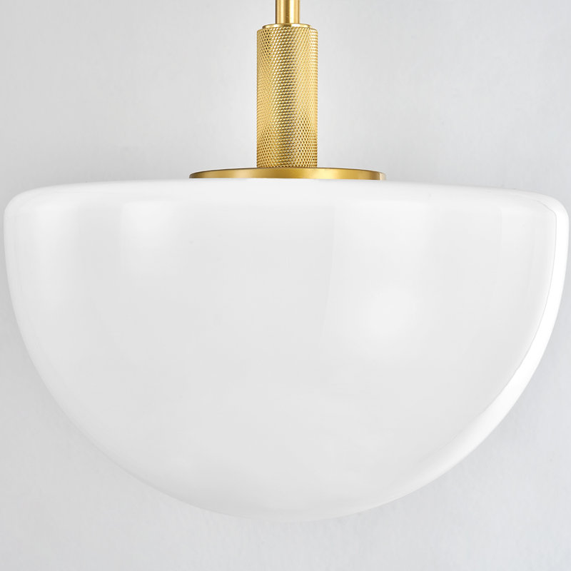 LETHBRIDGE 1 LIGHT PENDANT, 15" H x 11" W x 11" D, Aged Brass