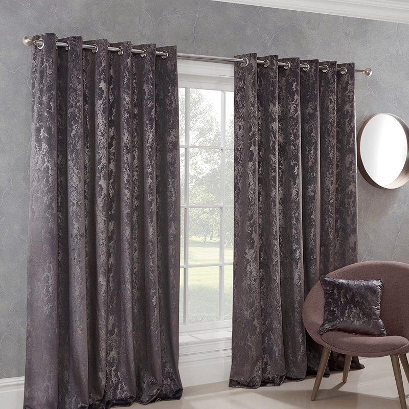 Tilden Room Darkening Curtain Pair, 116.84cm W x 137.16cm L, Charcoal
