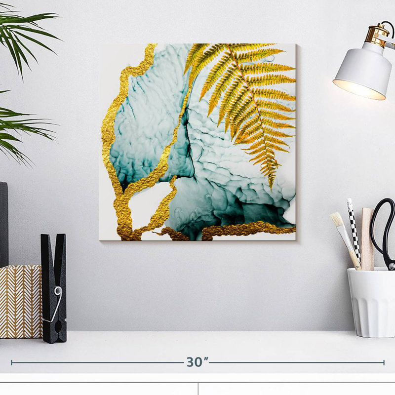 Harnek Teal Gold Ferns