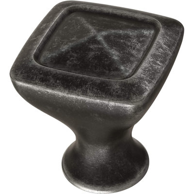 (5 Pack) 1-1/8 inch Iron Craft Rustic Square Knob