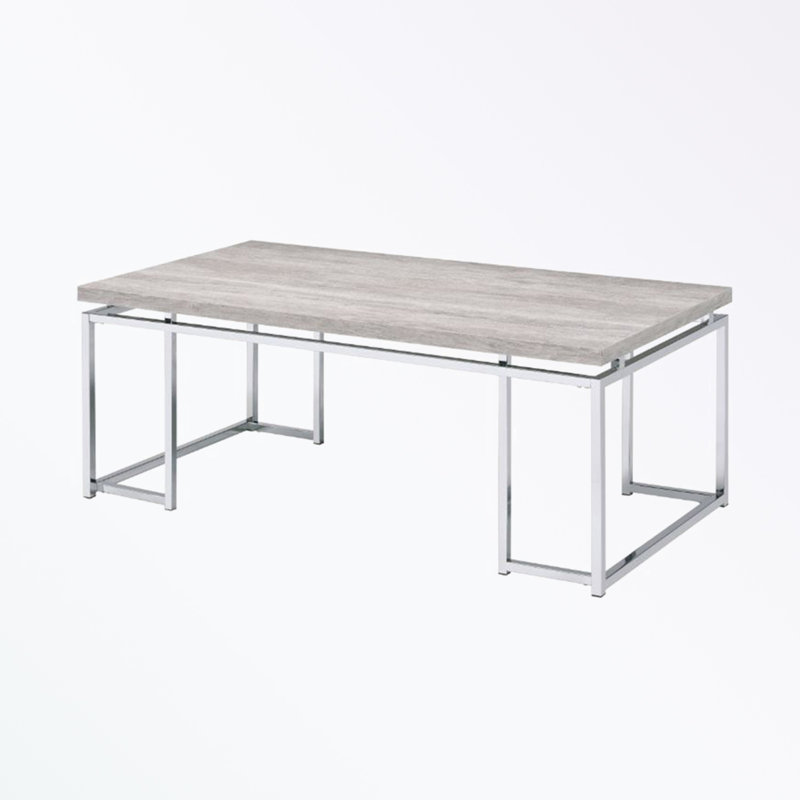 Table basse rectangulaire avec base en métal