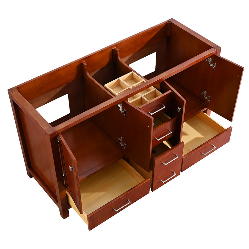 Rangement pour salle de bain 60 po sans comptoir ni lavabo, Rouge