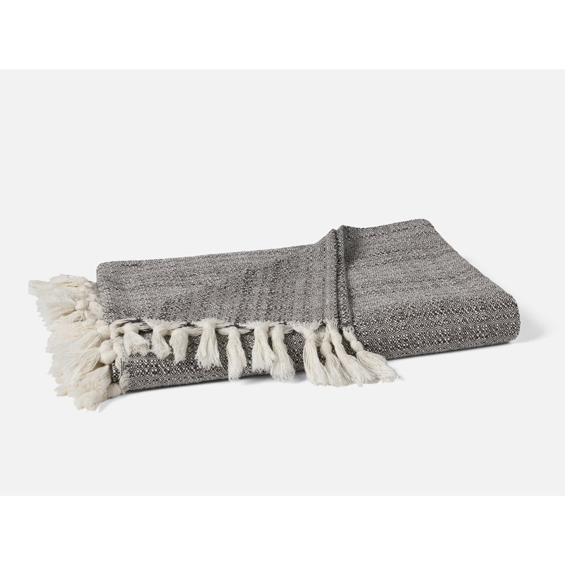 Lido Organic Throw Blanket, Undyed w/Espresso