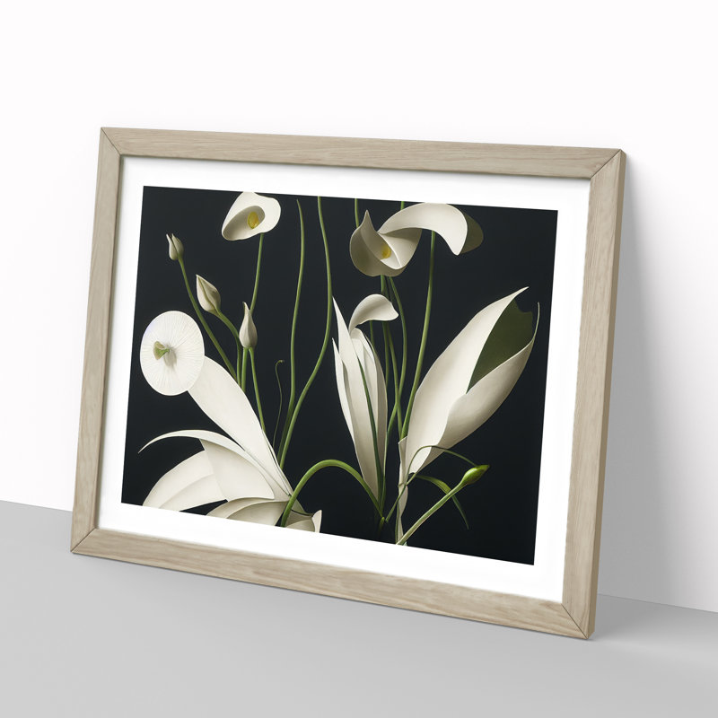 Excellent Flowers - Framed Print, 25cm H x 34cm W x 2cm D, Oak