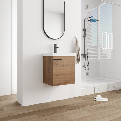 Meuble-lavabo simple avec plateau en céramique 18,44 po Kassandrea