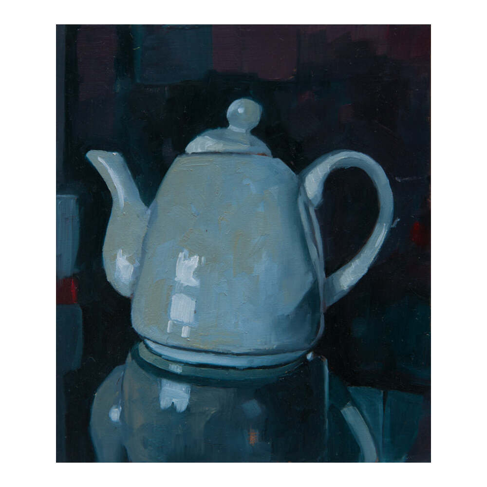Robert Allen White Teapot by Maria Isabel Lopez - Unframed Painting on ...