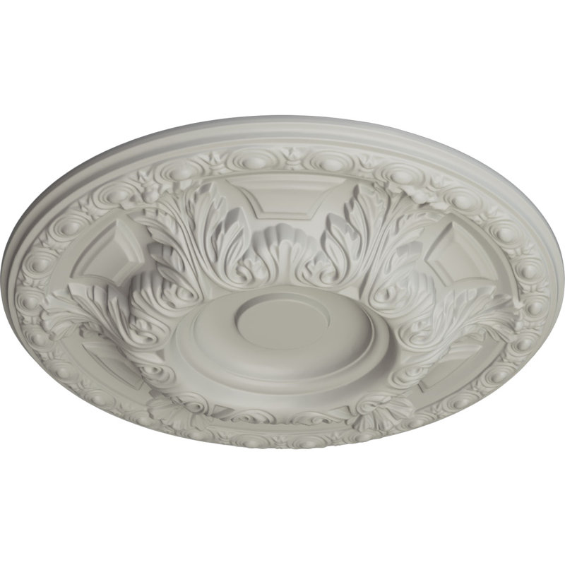 Médaillon de plafond H 2 1/2 po x l 23 3/8 po x P 2 1/2 po Granada, H 23,5 po x l 23,5 po x P 2,5 po, Pot de crème