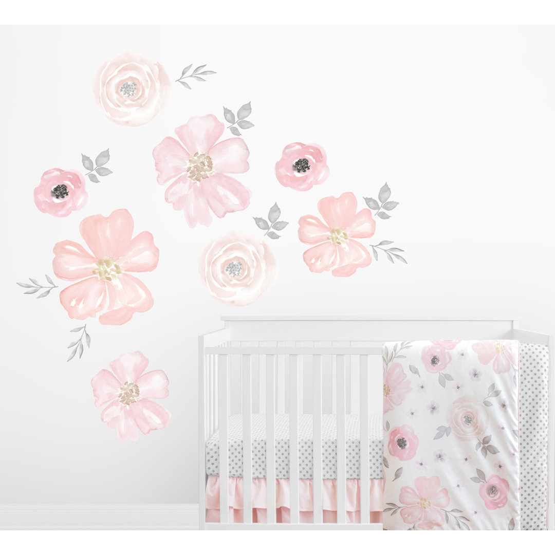 Large Watercolor Floral Wall Sticker (Set of 2) Sweet Jojo Designs