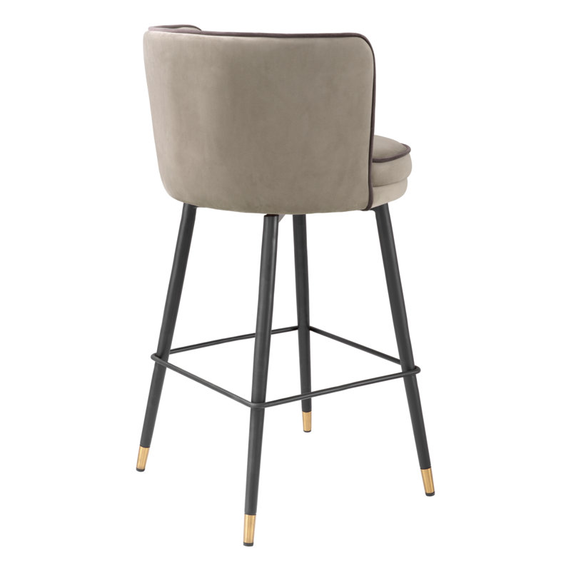 Bar Stool Grenada Velvet, Counter Stool (27.17" Seat Height), Savona Greige