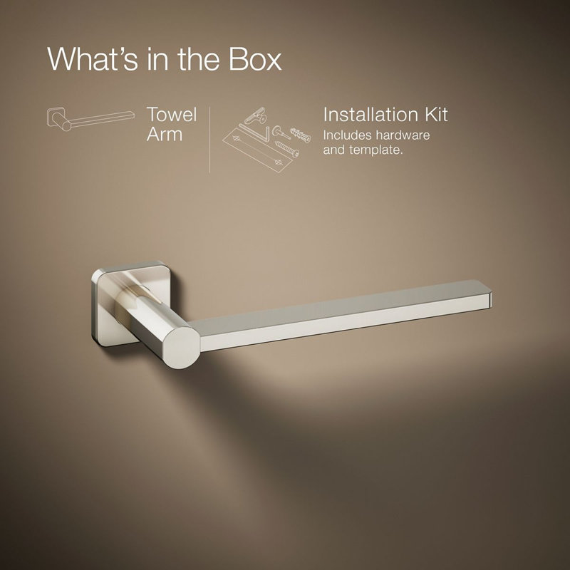 Parallel Towel Arm, Polished Nickel