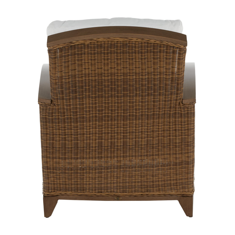 Astoria Woven Lounge Chair, Raffia/Oak, No Welt, Rollo Cream