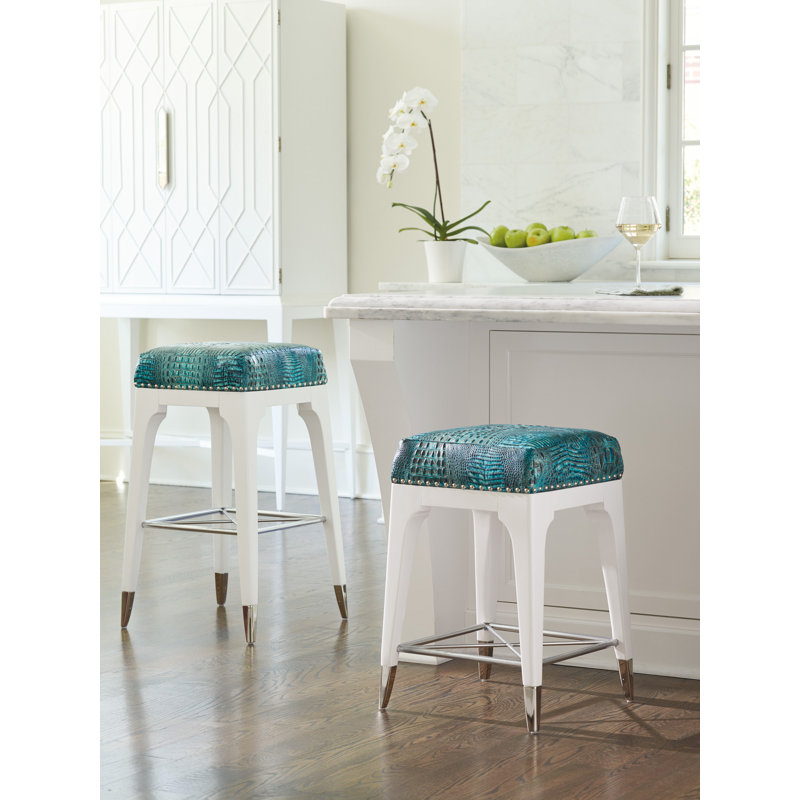 Northbrook 30" Brown Leather and Wood Bar Stool
