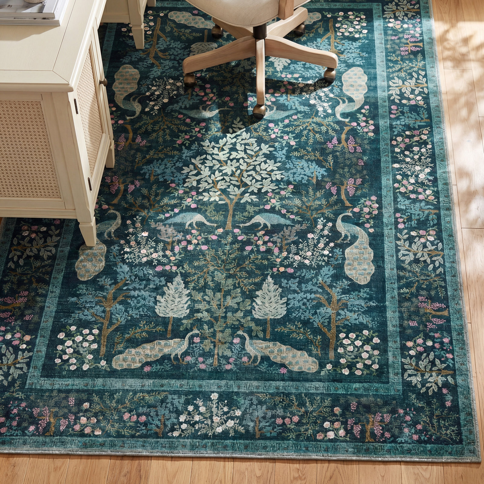 Canopy Teal Area Rug, Rectangle 2'3" x 3'9"