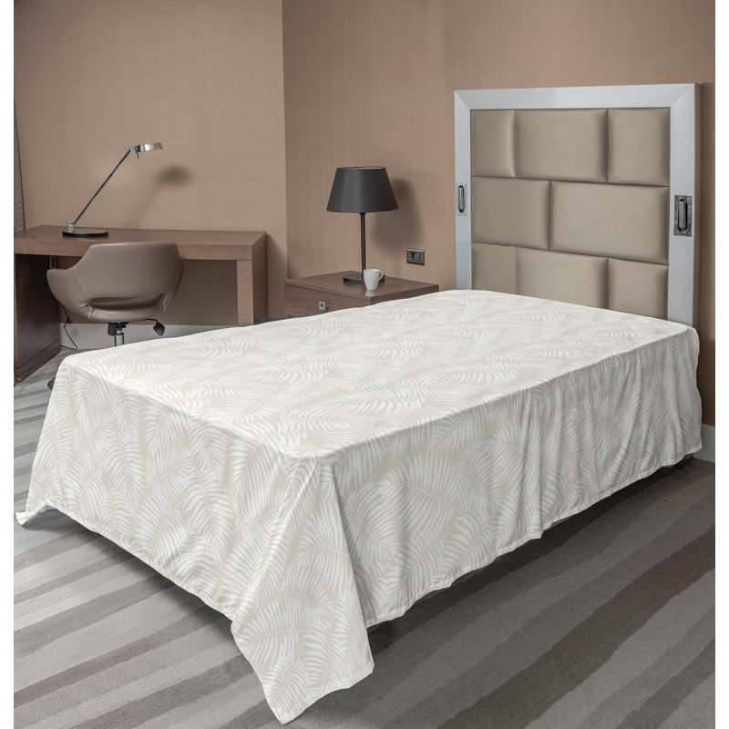 Taupe and White Twin XL Microfiber Flat Sheet