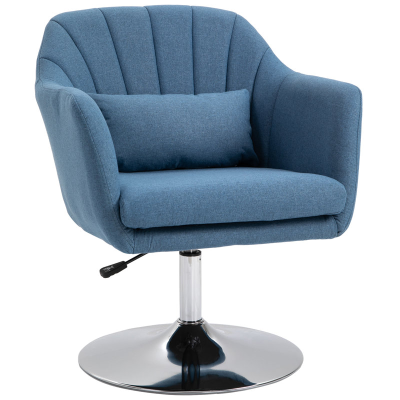 Dorree Upholstered Swivel Armchair, Blue