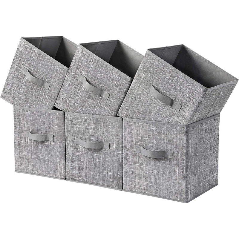 Rebrilliant Fabric Decorative Bin, Gray