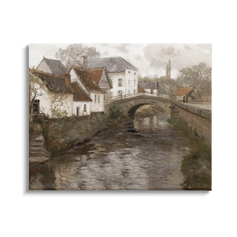 Art classique de giclée de paysage de quartier classique par lettrage et doublure, H 30 po x l 40 po x P 1,5 po, Toile tendue