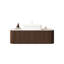 Meuble-lavabo de salle de bain 48 po Dina, meuble-lavabo rayé à bords arrondis avec 2 tiroirs, lavabo rectangulaire en céramique blanche et plateau en pierre frittée blanc de Carrare, pré-assemblé, couleur grain de bois noyer foncé-1358779609-1358779606